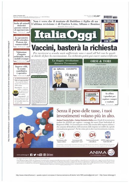 Italia oggi : quotidiano di economia finanza e politica